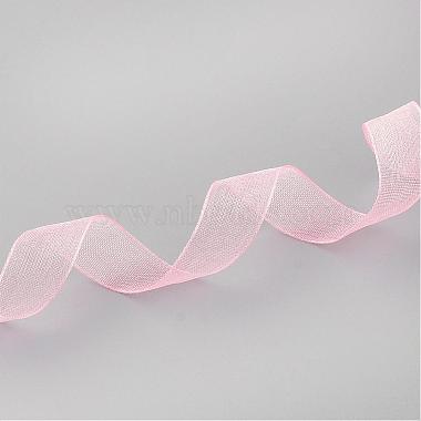乳癌予防意識のピンクリボン製作材料薄手のオーガンジーリボン(RS12mmY004)-2