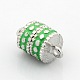 Platinum Plated Column Alloy Enamel Magnetic Clasps with Loops(ENAM-P098-08)-3