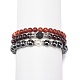 Ensemble de bracelets extensibles en perles rondes avec pierres mélangées naturelles et synthétiques de style 3pcs 3(BJEW-JB08586)-1
