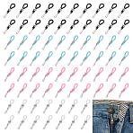80Pcs 4 Colors Silicone Zipper Pulls, with Iron Clasp, Zipper Replacemnt Accessories, for Suitcase, Bag, Costume, Mixed Color, 33mm, 20pcs/color(HJEW-FG00024)