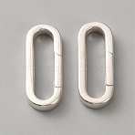 925 Sterling Silver Spring Gate Rings, Oval, Silver, 21.5x8x2.5mm(STER-WH0005-53)