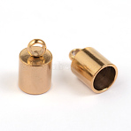 Ion Plating(IP) 304 Stainless Steel Cord Ends, End Caps, Golden, 10x6mm, Hole: 2mm, Inner Diameter: 5mm(X-STAS-M242-13)