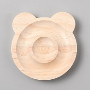 Wooden Bracelet Display Trays, Undyed Jewelry Trays for Bracelets, Moccasin, Bear, 10x9.45x1.5cm(BDIS-CJC0001-001C)