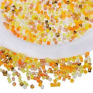 2 Bags Imitation Artificial Crystal Glass Beads, Faceted Cube, Mixed Style, Yellow, 3x3x3mm, Hole: 0.9mm, about 100pcs/bag(GLAA-SZ0001-95A-04)