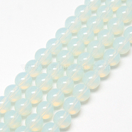 Baking Painted Glass Beads Strands, Imitation Opalite, Round, White, 8mm, Hole: 1.3~1.6mm, about 100pcs/strand, 31.4 inch(X-DGLA-Q023-8mm-DB1)