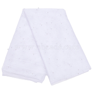 Nylon Tulle Mesh Fabric, Plastic Imitation Pearl Beaded Fabric, for DIY Bridal Veil Dress Short Skirt, White, 274.3x15cm(DIY-WH0410-71B)