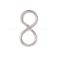 Brass S-Hook Clasps, Real Platinum Plated, 17x8x1.5mm, Hole: 7x6mm(KK-L208-67P)
