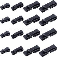 Plastic Webbing Ending Clips, Quick Slip Keeper Connect Buckles, for Backpack Adjusting Strap, Black, 23.3x9x9.6mm, Hole: 1.7~2.7x20.6mm(KY-NB0001-09)