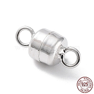 Rhodium Plated 925 Sterling Silver Magnetic Clasps, Column, Platinum, 10.5x5x5mm, Hole: 1.8mm(STER-A043-01P)