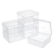 BENECREAT PP Plastic Box, Flip Cover, Rectangle, White, 9.8x10.2x5cm, Inner Size: 8.9x9.7cm(CON-BC0001-35)