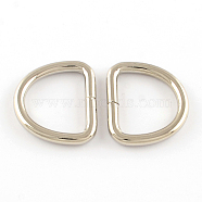 Iron D Rings, Buckle Clasps, For Webbing, Strapping Bags, Garment Accessories, Platinum, 33x28x4mm(X-IFIN-R203-88P)