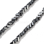 Synthetic Non-magnetic Hematite Beads Strands, Triangle, Gunmetal Plated, 2x2~3x2.5~3mm, Hole: 0.6mm, about 206pcs/strand, 15.83''(40.2cm)(G-P545-J01-01D)