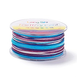 Segment Dyed Polyester Thread, Braided Cord, Colorful, 0.8mm, about 54.68 yards(50m)/roll(NWIR-I013-D-21)