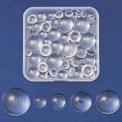 56Pcs 5 Styles Transparent Glass Cabochons, Clear Dome Cabochon for Cameo Photo Pendant Jewelry Making, Clear, 5.5~16x3~7.5mm(GGLA-FS0001-03)
