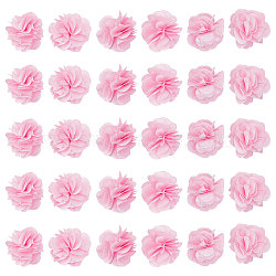 40Pcs Polyester Fabric Flowers, for DIY Headbands Flower Accessories Wedding Hair Accessories for Girls Women, Pink, 34mm(FIND-CP0001-07B)