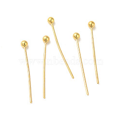 304 Stainless Steel Ball Head Pins, Real 18K Gold Plated, 20x0.5mm, Head: 2mm(STAS-K285-03G-G)