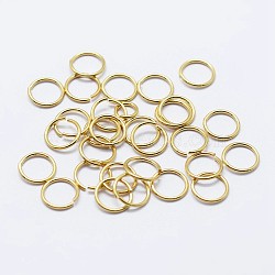 925 Sterling Silver Open Jump Rings, Round Rings, Golden, 5x0.4mm, Inner Diameter: 4mm, about 526pcs/10g(STER-F036-02G-0.4x5mm)
