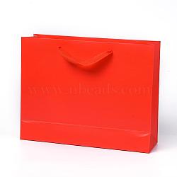 Kraft Paper Bags, with Handles, Gift Bags, Shopping Bags, Rectangle, Red, 21x27x8.1cm(AJEW-F005-04-B)