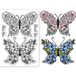 Custom PVC Plastic Clear Stamps, for DIY Scrapbooking, Photo Album Decorative, Cards Making, Butterfly, 160x110x3mm(DIY-WH0448-0294)
