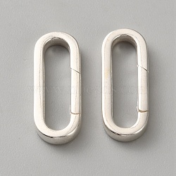 925 Sterling Silver Spring Gate Rings, Oval, Silver, 21.5x8x2.5mm(STER-WH0005-53)