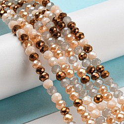 Glass Beads Strands, Faceted, Rondelle, BurlyWood, 4x3mm, Hole: 0.4mm, about 123~127pcs/strand, 15.75~16.5 inch(40~42cm)(EGLA-A034-M4mm-34)