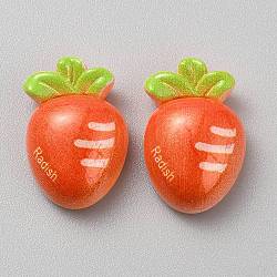 Opaque Resin Decoden Cabochons, Vegetable, Carrot, 23x15x9mm(CRES-CJC0010-04D)