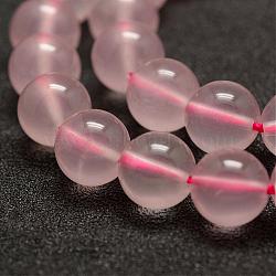 Natural Rose Quartz Beads Strands, Round, 4mm, Hole: 0.8mm, about 89~92pcs/strand, 15 inch(39cm)(G-E375-4mm-01)