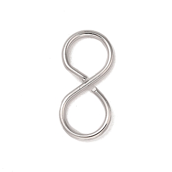 Brass S-Hook Clasps, Real Platinum Plated, 17x8x1.5mm, Hole: 7x6mm