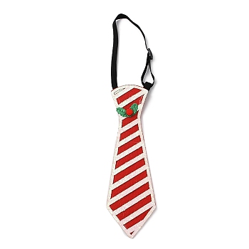 Chistmas Theme Non-woven Fabrics Necktie, for Boy, with Elastic Band, Stripe, Inner Diameter: 77~137mm