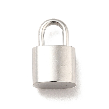 304 Stainless Steel Pendants, Padlock Charms, Stainless Steel Color, 13x8x5mm, Hole: 4.5x3mm
