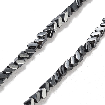 Synthetic Non-magnetic Hematite Beads Strands, Triangle, Gunmetal Plated, 2x2~3x2.5~3mm, Hole: 0.6mm, about 206pcs/strand, 15.83''(40.2cm)