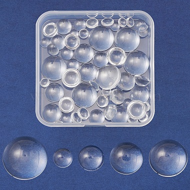 Clear Half Round Glass Cabochons