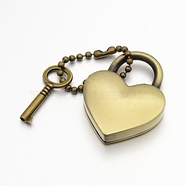 Heart Lock & Key Zinc Alloy Key Clasps(KEYC-O009-14)-2