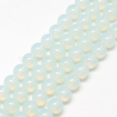 8mm White Round Glass Beads