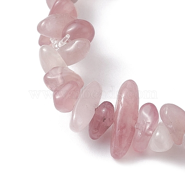 Bracelets extensibles en perles de quartz rose naturel pour femmes(BJEW-JB10046-15)-3