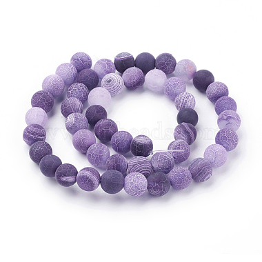 Natural Crackle Agate Beads Strands(G-G055-8mm-8)-4