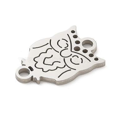 201 Stainless Steel Laser Cut Connector Charms(STAS-R133-02P-03)-2