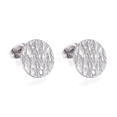 Stainless Steel Color Flat Round Stainless Steel Stud Earring Findings