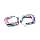 Ion Plating(IP) Rainbow Color 304 Stainless Steel Rhombus Hoop Earrings for Women(EJEW-G293-21M)-2