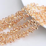 Glass Beads, Teardrop, Top Drilled, Sandy Brown, 9x6x5mm, Hole: 0.9mm(GLAA-WH0033-95E)