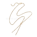 304 Stainless Steel Satellite Chain Slider Necklace Making, with Brass Beads, Golden, 17.32 inch(44cm)(AJEW-JB01555-02)