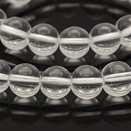 Round Glass Beads Strands, Clear, 8mm, Hole: 0.8mm, about 54pcs/strand, 15.7 inch(GLAA-A025-8mm-01)