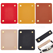 WADORN 5Pcs 5 Colors Detachable PU Leather Bag Strap Padding, Bag Handle Wrap, Pressure Relief Shoulder Strap Protector Cover, with Snap Button, Rectangle, Mixed Color, 13x10.2x0.15~0.55cm, Hole: 2.8mm, 1pc/color(DIY-WR0002-82)