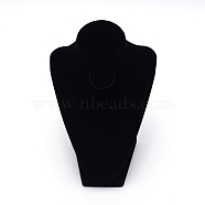 Velvet Pedestal Displays, Necklace Display Bust, Wood and Cardboard, Black, 11.6x10.5x17.5cm(AJEW-WH0129-92)