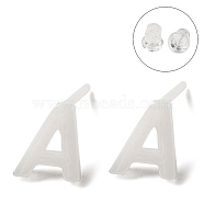 Hypoallergenic Bioceramics Zirconia Ceramic Stud Earrings, No Fading and Nickel Free, Alphabet, Letter A, 7x6mm(EJEW-F340-04A)