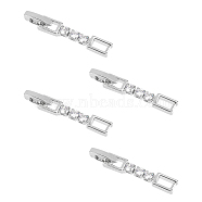 4Pcs Brass Extender Chain, with Cubic Zirconia, Necklace & Bracelet Extender Accessories, Platinum, 30x5mm(FIND-FH0009-25A)