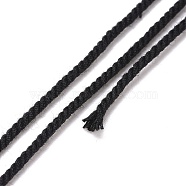 Cotton Cord, Braided Rope, with Paper Reel, for Wall Hanging, Crafts, Gift Wrapping, Black, 1.5mm, about 21.87 Yards(20m)/Roll(OCOR-E027-01C-37)