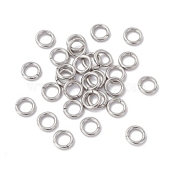 Non-Tarnish 304 Stainless Steel Jump Rings, Open Jump Rings, Stainless Steel Color, 5x0.9mm, Inner Diameter: 3.2mm(STAS-C040-01K-P)