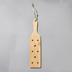 Bamboo Paddle, with Heart Airflow Holes, BurlyWood, 460mm, Bat: 336x72x8mm(AJEW-WH20005-03)