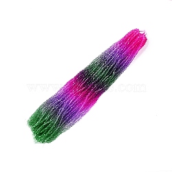 Gradient Color Baking Painted Glass Bead Strands, Faceted, Bicone, Colorful, 6x5.5mm, Hole: 1.2mm, about 47pcs/strand, 10.43''(26.5cm)(DGLA-A039-T6mm-A09)